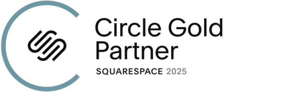 Squarespace Circle Gold Partner 2025 badge.