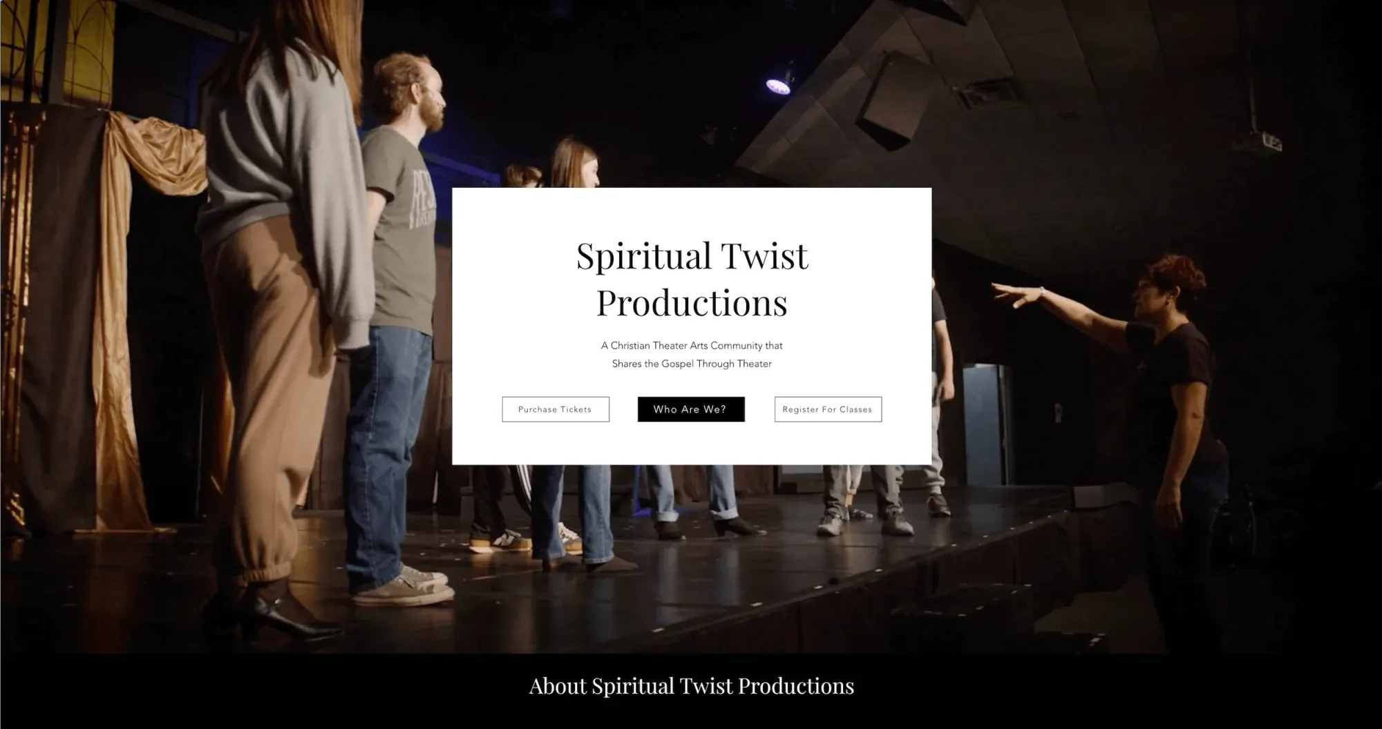 Spiritual Twist Productions website homepage.